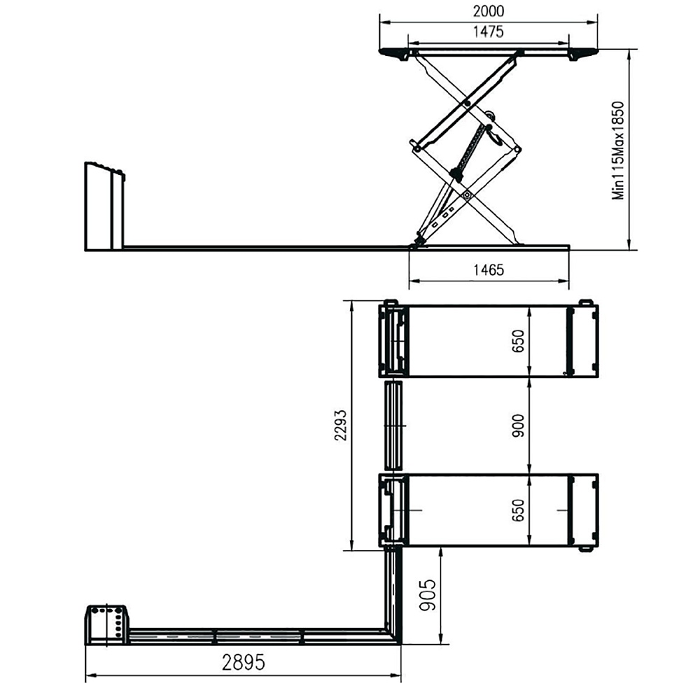 WDK-505X Напольный ножничный автомобильный подъемник, г/п 3.5 т Wiederkraft