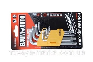 Набор ключей TORX складной, 8пр.(T9, T10, T15, T20, T25, T27, T30, T40 с отверстием) Forsage F-5083TF